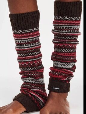 NWT FP Knitido Wool Blend Fair Isle Leg
Warmers | Brown Motif